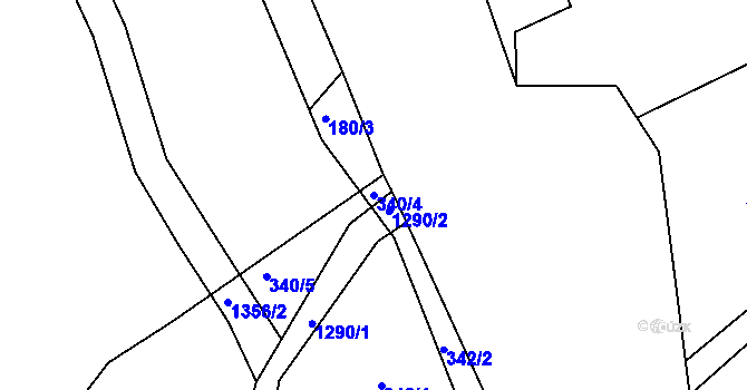 Parcela st. 340/4 v KÚ Prostřední Žleb, Katastrální mapa