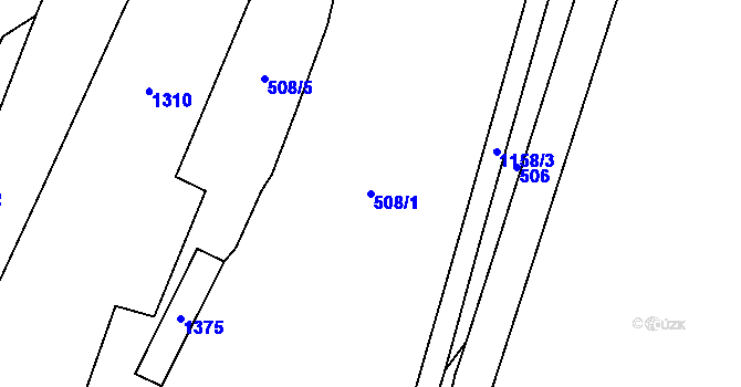 Parcela st. 508/1 v KÚ Prostřední Žleb, Katastrální mapa