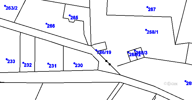 Parcela st. 786/19 v KÚ Prostřední Žleb, Katastrální mapa