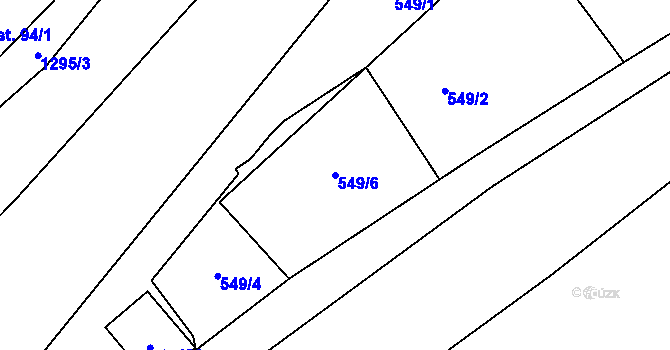 Parcela st. 549/6 v KÚ Prostřední Žleb, Katastrální mapa