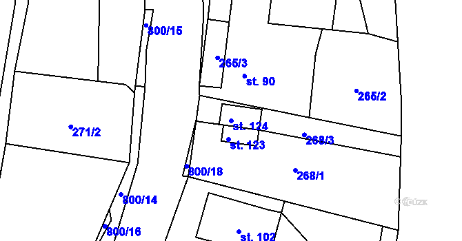 Parcela st. 124 v KÚ Loubí u Děčína, Katastrální mapa