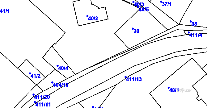 Parcela st. 39 v KÚ Dědice, Katastrální mapa