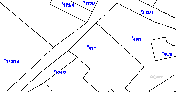 Parcela st. 41/1 v KÚ Dědice, Katastrální mapa