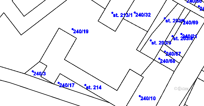 Parcela st. 240/20 v KÚ Dědová, Katastrální mapa