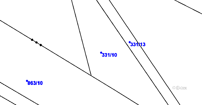 Parcela st. 331/10 v KÚ Dědová, Katastrální mapa