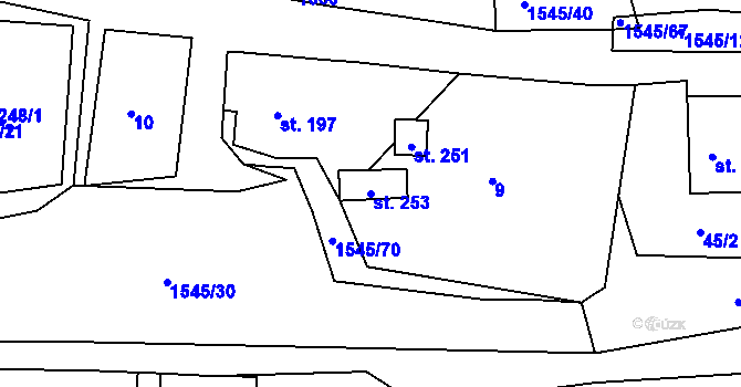Parcela st. 253 v KÚ Dědová, Katastrální mapa