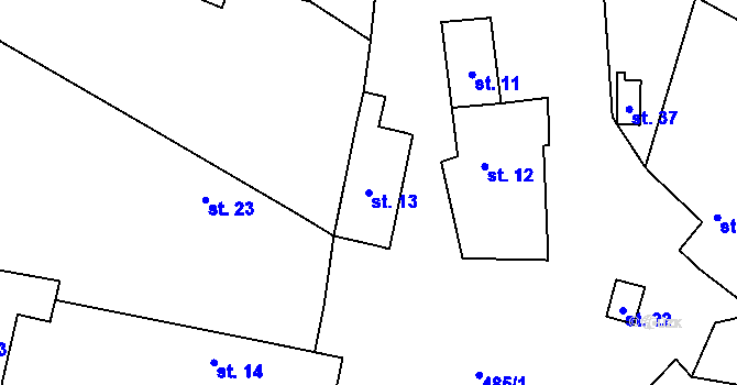 Parcela st. 13 v KÚ Černice u Defurových Lažan, Katastrální mapa