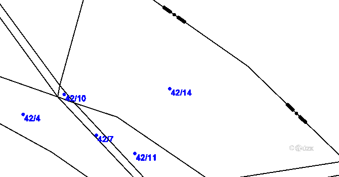 Parcela st. 42/14 v KÚ Černice u Defurových Lažan, Katastrální mapa