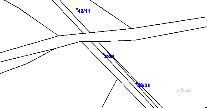Parcela st. 48/4 v KÚ Černice u Defurových Lažan, Katastrální mapa
