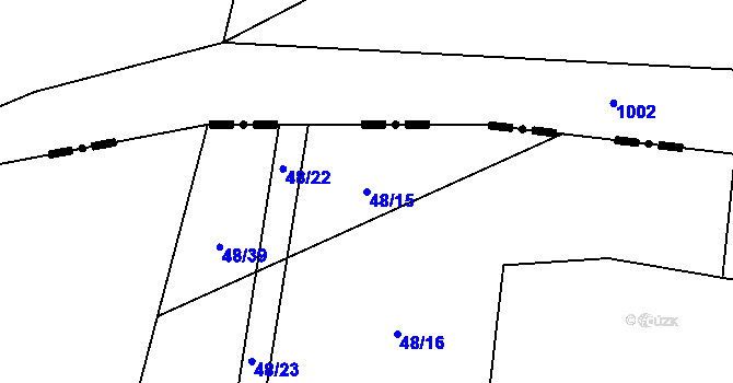 Parcela st. 48/15 v KÚ Černice u Defurových Lažan, Katastrální mapa