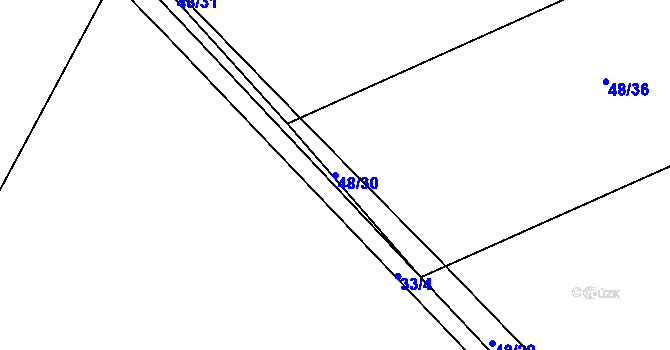 Parcela st. 48/30 v KÚ Černice u Defurových Lažan, Katastrální mapa