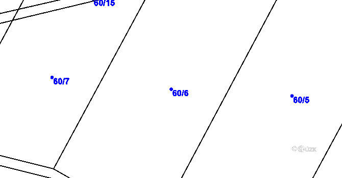 Parcela st. 60/6 v KÚ Černice u Defurových Lažan, Katastrální mapa