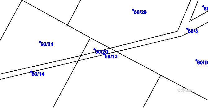 Parcela st. 60/13 v KÚ Černice u Defurových Lažan, Katastrální mapa