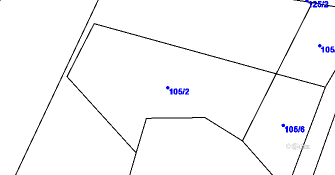 Parcela st. 105/2 v KÚ Černice u Defurových Lažan, Katastrální mapa