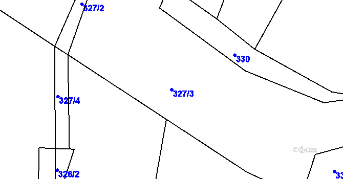 Parcela st. 327/3 v KÚ Černice u Defurových Lažan, Katastrální mapa