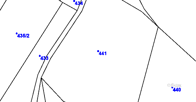 Parcela st. 441 v KÚ Černice u Defurových Lažan, Katastrální mapa