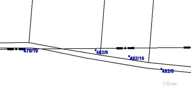 Parcela st. 482/9 v KÚ Černice u Defurových Lažan, Katastrální mapa