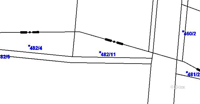 Parcela st. 482/11 v KÚ Černice u Defurových Lažan, Katastrální mapa