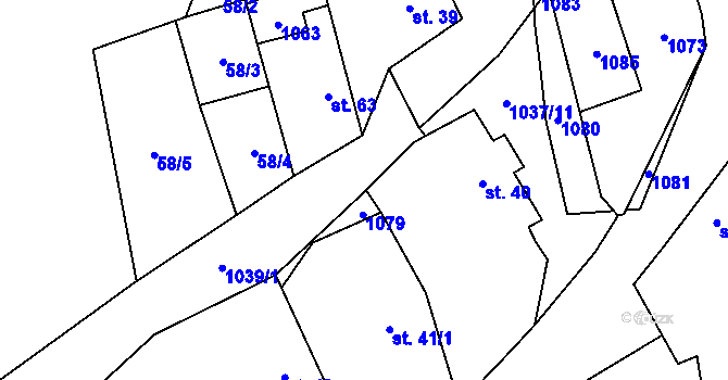 Parcela st. 41/2 v KÚ Defurovy Lažany, Katastrální mapa