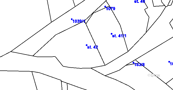 Parcela st. 42 v KÚ Defurovy Lažany, Katastrální mapa