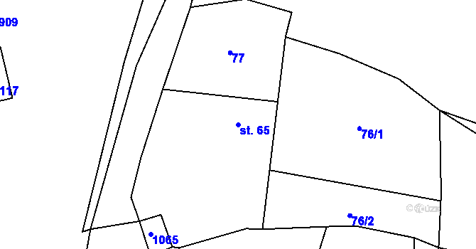 Parcela st. 65 v KÚ Defurovy Lažany, Katastrální mapa