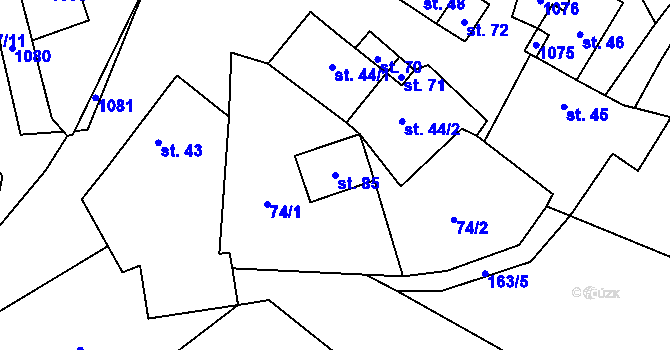 Parcela st. 85 v KÚ Defurovy Lažany, Katastrální mapa