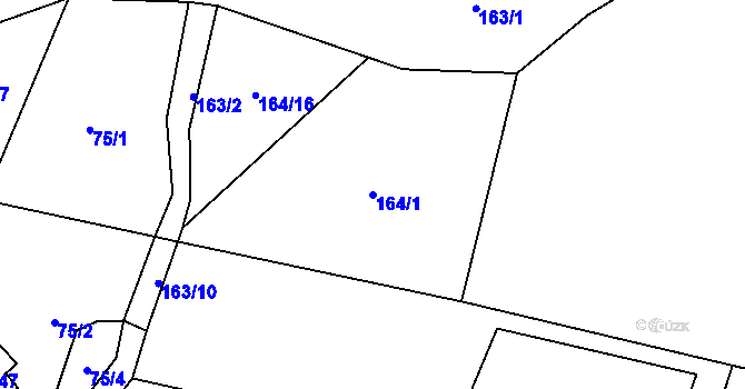 Parcela st. 164/1 v KÚ Defurovy Lažany, Katastrální mapa