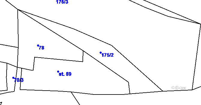 Parcela st. 175/2 v KÚ Defurovy Lažany, Katastrální mapa