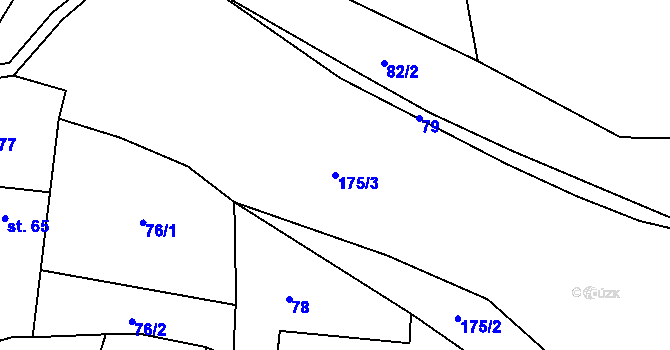 Parcela st. 175/3 v KÚ Defurovy Lažany, Katastrální mapa