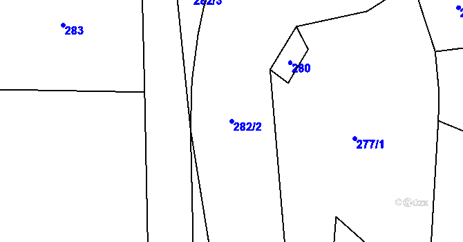 Parcela st. 282/2 v KÚ Defurovy Lažany, Katastrální mapa