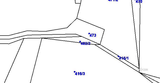 Parcela st. 482/2 v KÚ Defurovy Lažany, Katastrální mapa