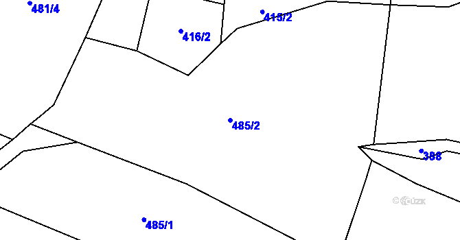 Parcela st. 485/2 v KÚ Defurovy Lažany, Katastrální mapa