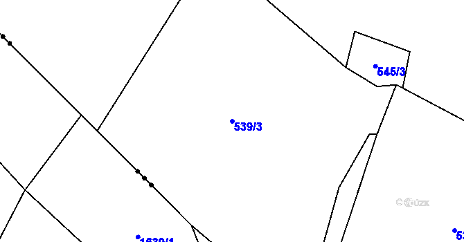 Parcela st. 539/3 v KÚ Defurovy Lažany, Katastrální mapa