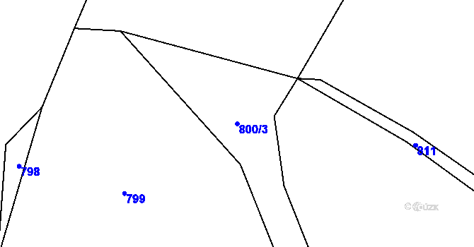 Parcela st. 800/3 v KÚ Defurovy Lažany, Katastrální mapa
