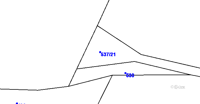 Parcela st. 537/21 v KÚ Újezd u Chanovic, Katastrální mapa