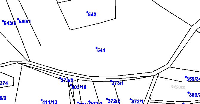Parcela st. 541 v KÚ Újezd u Chanovic, Katastrální mapa