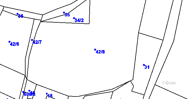 Parcela st. 42/8 v KÚ Újezd u Chanovic, Katastrální mapa