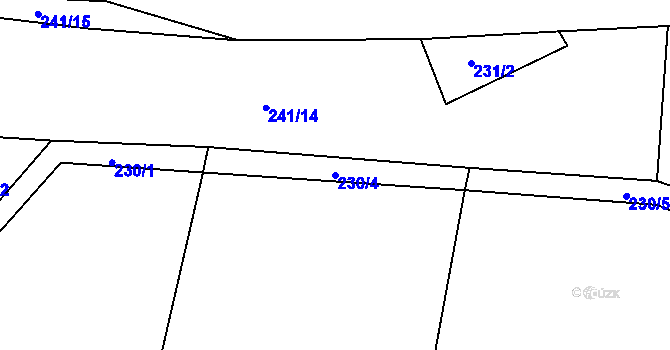 Parcela st. 230/4 v KÚ Újezd u Chanovic, Katastrální mapa