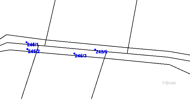 Parcela st. 245/5 v KÚ Újezd u Chanovic, Katastrální mapa