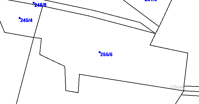 Parcela st. 255/5 v KÚ Újezd u Chanovic, Katastrální mapa