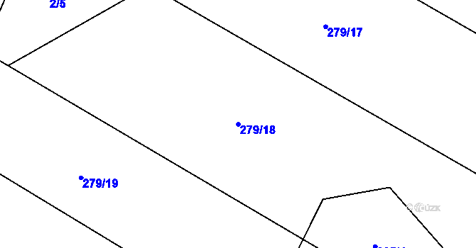 Parcela st. 279/18 v KÚ Újezd u Chanovic, Katastrální mapa