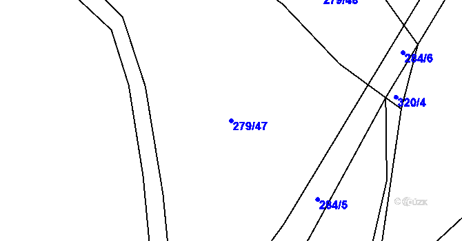 Parcela st. 279/47 v KÚ Újezd u Chanovic, Katastrální mapa
