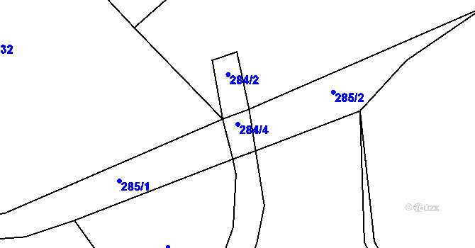 Parcela st. 284/4 v KÚ Újezd u Chanovic, Katastrální mapa