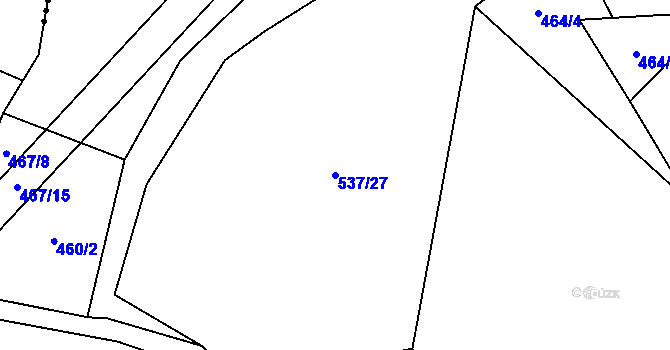Parcela st. 537/27 v KÚ Újezd u Chanovic, Katastrální mapa