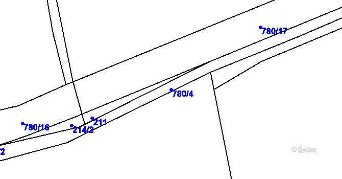 Parcela st. 780/4 v KÚ Dehtáře, Katastrální mapa