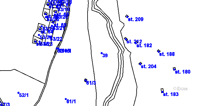 Parcela st. 39 v KÚ Milotice, Katastrální mapa
