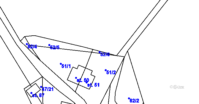 Parcela st. 52/6 v KÚ Milotice, Katastrální mapa