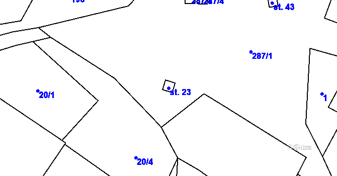 Parcela st. 23 v KÚ Onšovice u Dehtářů, Katastrální mapa