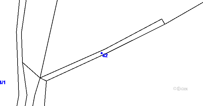 Parcela st. 42 v KÚ Vadčice, Katastrální mapa