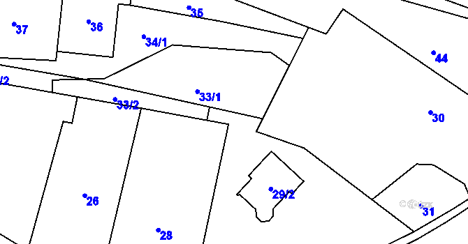 Parcela st. 33/3 v KÚ Děhylov, Katastrální mapa
